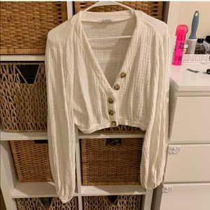 sabo skirt white cropped long sleeve top